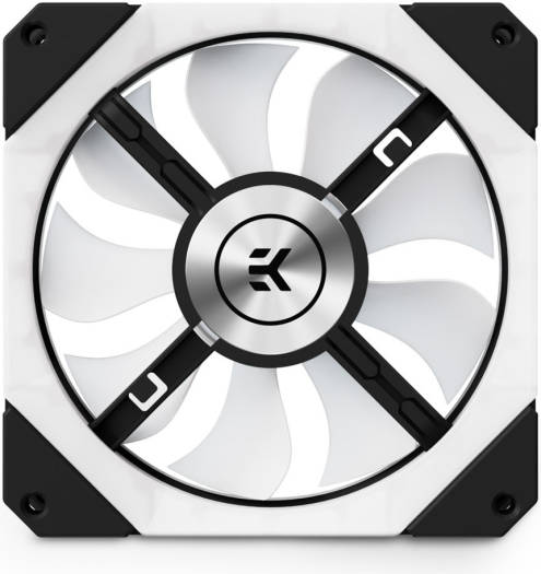EKWB EK-Quantum Impulse 120 D-RGB 120mm Computer Cooling Fan, Addressable RGB LED MagLev Fans, 1800 RPM Speed, 57.5CFM Airflow, 24.3dBA Nosie Level, 4-Pin PWM, Black - White | 3831109854198
