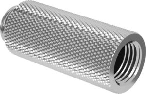 Barrow G1/4" Male to Female 40mm Extender Fitting, Brass Material, Suitable For Connecting and Extending Water Cooling Hardware, Anti Skid Design, Shiny Silver | TNYZ-G40