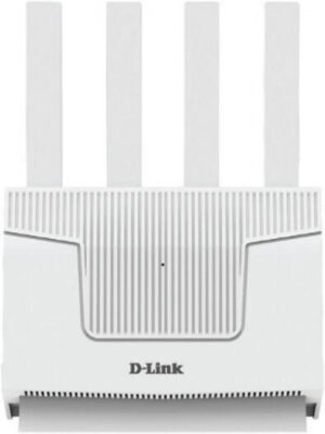 D-Link DIR-BE364K Dual-Band Mesh Router, 1x 2.5 Gbps WAN Port, 4x 1Gbps LAN Ports, 1.1-GHz Quad-Core CPU Frequency, 512MB DDR3 Memory, 128MB Nand Flash, 3.6 Gbps Wi-Fi 7, White | DIR-BE364K