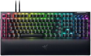 Razer BlackWidow V4 Pro RGB Mechanical Gaming Keyboard, Razer Green Switches, Command Dial, 5 Dedicated Macros Keys, English US Layout, Detachable Type-C Cable, Black | RZ03-04680100-R3M1