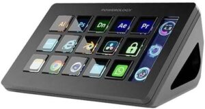 Powerology Stream Deck Interactive Buttons & Custom Software 15 Hardware Keyboard Numbers, Windows & Mac Supported OS, 800LUM Screen Luminance, 450 Screen Contrast Ratio, Display Bar