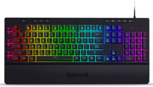 Redragon K512 Shiva RGB Backlit Membrane Gaming Keyboard with Multimedia Keys, Membrane Switch Type, 6 Extra On-Board Macro Keys, Media Control, Detachable Wrist Rest, English Layout, Black | K512RGB