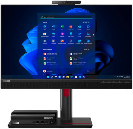 Lenovo ThinkCentre TIO Flex 24v, 24" IPS Display, Full HD Resolution, 60Hz Refresh Rate, 4ms (Extreme Mode) Response Time, Integrated Microphone, Eyesafe Display, Low Blue Light, Black | 12BNMAT3EU