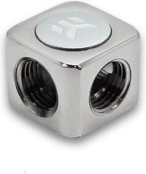 EKWB EK-AF T-Splitter 3F G1/4, 7mm Threading Length, 3x G 1/4" (All Female), Nickel-Plated, Hand Polished Brass, Nickel | 3831109847084