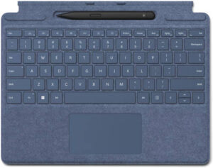 Microsoft Surface Pro Signature Keyboard with Slim Pen 2, Full Mechanical Keyset, Backlit Keys, Large Touchpad, Storage & Charging Tray, For Surface Pro 9/8/X, ENG-ARAB Layout, Sapphire | 8X8-00108