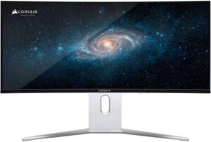 Corsair XENEON 34WQHD240-C Curved Gaming Monitor, 34" QD-OLED Display, WQHD Resolution, 240Hz Refresh Rate, 0.03ms (GtG) Response Time, NVIDIA G-Sync & AMD FreeSync, White | CM-9030005-PE