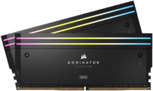 Corsair Dominator Titanium 96GB (2 x 48 GB) DDR5 RGB Desktop Memory Kit, 7000MT/s Memory Speed, CL40 CAS Latency, 1.40V Tested Voltage, 288 Pin, XMP 3.0, Black | CMP96GX5M2B7000C40
