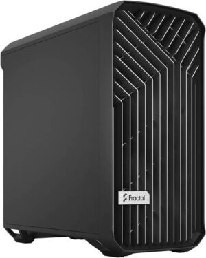 Fractal Design Torrent Compact E-ATX PC Case with X2 RGB PWM Fans, Solid Side Panel, High-Airflow, Up to 360mm Radiator & 6x120 mm Fan Support, USB 3.1- C /USB 3.0, Black | FD-C-TOR1C-04