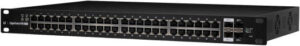 Ubiquiti EdgeSwitch 48 PoE 1U High Rackmount Switch, 48x 10/100/1000 Mb/s, 2x 1/10 Gb/s SFP+, & 2x 1 Gb/s SFP Ethernet Ports, 70Gb/s Non-Blocking Throughput, Black | ES-48-500W