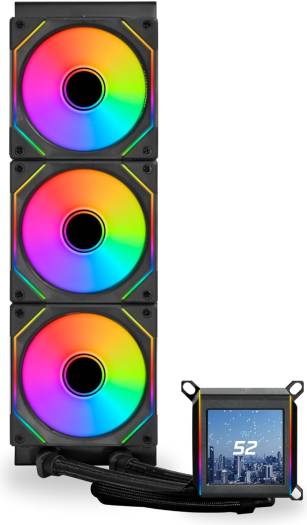 Lian Li Galahad II LCD 360 AIO ARGB CPU Liquid Cooler with 120mm SL Infinity Fans, 2.88” IPS LCD Screen, Asetek 8th Gen 3600 RPM Pump, 2450 RPM Fan Speed, 79.9 CFM Airflow, Black | G89.GA2ALCD36INB.00 - Image 2