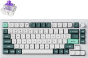 Keychron Q1 HE QMK Wireless Mechanical Keyboard, Gateron Double-Rail Magnetic Nebula Switches, Fully Assembled Knob, OSA PBT Keycaps, Tri-Mode Connectivity, ENG-ARAB Layout, Shell White | Q1H-P1-AR