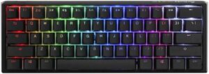 Ducky One 3 60% Mini Classic Mechanical Keyboard, Cherry MX Blue Mechanical Switch, Double-Shot PBT, Detachable USB-C, ENG-ARAB Layout, Black | DKON2161ST-CARPDCLAWSC1