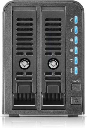 Thecus Thecus N2350 2-Bay NAS with Marvell Armada 385 Dual Core 1.0GHz, 1GB RAM, 2x USB 3.0 - Black