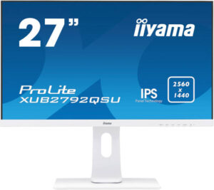 iiyama ProLite XUB2792QSU-W1 Monitor, 27" IPS Display, QHD Resolution, 70Hz Refresh Rate, 5ms (GtG) Response Time, 1.07b Color Support, Flicker-Free + Blue Light, White | XUB2792QSU-W1