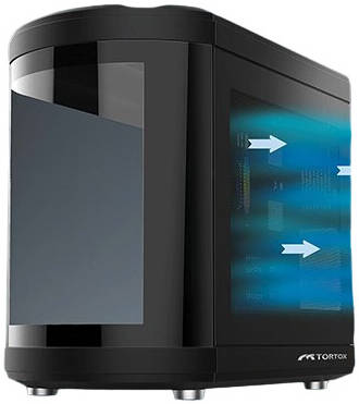 Tortox Vidrio ATX Full Tower Case, 6x Pre-Installed ARGB PWM Fans, Up to 360mm Radiator Support & 9x Fan Support, Semi Curved Tempered Glass, Dust Proof Filter, SPCC Material, Black | VIDRIOB - Image 4