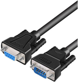 DTECH DT-9005B RS232 M-F Serial Cable, Tinned Copper Core, Nickel Plated Connector, Environmentally Friendly PVC, 1.5 Meters Cable Length, Black | DT-9005B