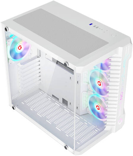 GAMEON Emperor Arctic III Series Mid Tower Gaming Case, 7x Pre-Installed aRGB 120mm Fans, Up to 360mm Radiator & 10x Fan Support, 0.8mm Tempered Glass + SPCC Materials, White | GO-EMPERORIII-A - Image 3