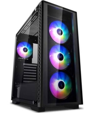 Deepcool MATREXX 50 Addressable RGB 4F Mid-Tower Case, 4x120mm, ADD-RGB Fans, Radiator Support, Easy Cable Management, Tempered Glass, Motherboard Sync Control, Black | DP-ATX-MATREXX50-AR-4F-NE