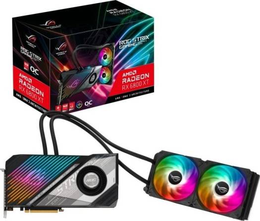 ASUS ROG Strix LC Radeon RX 6800 XT, 16GB of GDDR6 VRAM, 2360 MHz, PCI Express 4.0 x16, OC Edition Republic of Gamers Gaming Graphics Card | 90YV0FL0-M0NM00