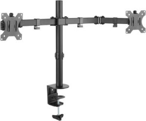 Newstar 91-LDT12C024N Double Joint Monitor Arm, Fits 13" to 32" Screen, Up to 8kg Max Weight Capacity, Detachable VESA Plate, Cable Management, 360° Rotary VESA Plate, Black | 91-LDT12C024N
