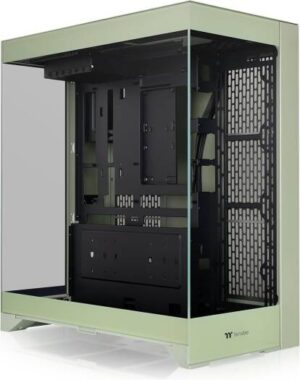 Thermaltake CTE E550 TG Mid Tower ATX Case, 3 Tempered Glass Panels Hidden-Connector Motherboard Support Three-Way VGA Installations Dual Chamber Design, Matcha Green | CA-1Z8-00MEWN-00