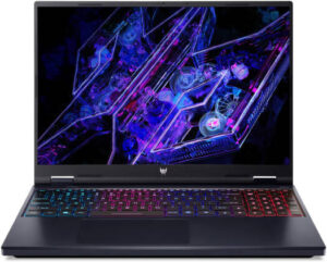 Acer PHN16-72-71VF Gaming Laptop, 16" WUXGA IPS 180Hz Display, Intel Core i7-14650HX, 16GB RAM, 1TB SSD, GeForce RTX TM 4060 8GB GPU, ENG RGB Keyboard, Free Dos, Black | NH.QRFEM.007