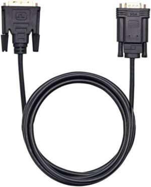 Generic VGA Male to DVI-D Male Cable, Gold Plated Connectors, 6ft Cable Length, Black