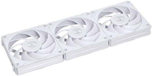 Lian-Li UNI Fan P28 Case Fan, LCP+PBT+PC+Aluminum Materials, 120mm Fan Size, 2600 RPM Fan Speed, 92 CFM Airflow, Fluid Dynamic Bearing, Pack of 3, White | G99.12P283W.00
