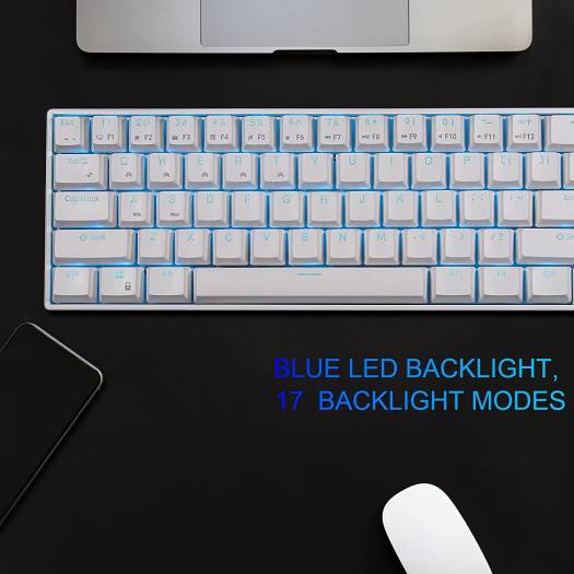 RK ROYAL KLUDGE RK71 Mechanical Keyboard, Compact Bluetooth, 71 Keys, USB Wired/Wireless Portable Gaming/Office with Stand-Alone Arrow Keys, For Windows MacOS, Brown Switch, White | RK71 _brown - Image 3