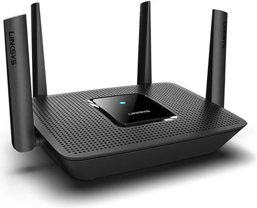 Linksys MR8300 Tri-Band Mesh AC2200 Wi-Fi 5 Router, Up to 2200 Mb/s Speed, Multi-User MIMO Technology, 2200 sq ft Coverage, 4x 10/100/1000 Mb/s Ethernet LAN Port, Beamforming+, Black | MR8300