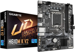 GIGABYTE H610M K V2 LGA1700 mATX Motherboard, Intel H610 Chipset, 2x DDR5 DIMM with 128GB Max, HiFi Audio, 1x PCI E x16, 1 x M.2, USB 3.2 Gen 1, HDMI & DisplayPort | H610M-K-V2