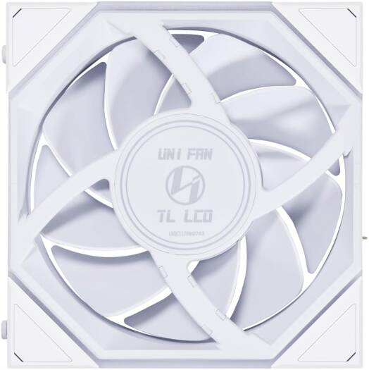 Lian Li Uni Fan TL 120 Case Fan, 1.6" LCD, 120mm Fan Size, 1900 RPM Fan Speed, 62 CFM Airflow, PA66 / PBT Materials, Fluid Dynamic Bearing, Single Pack, White | G99.12TLLCD1W.00 - Image 5