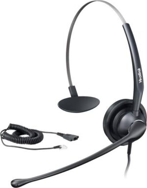YEALINK YHS34 MONO, Wired Headset with QD to RJ Port, Ultra Lightweight Design, High-Quality Audio Experience | YHS34
