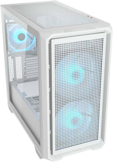 Cougar MX600 RGB ATX Mini Tower Case, 3x Pre-Installed ARGB Fans, Up to 360mm Radiator Support, 10x Max Number of Fans, PWM & RGB Hub Sync with M/B, 2x 3.5" Bay, White | 385GC90.0002 - Image 3