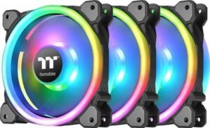 Thermaltake Trio 14 RGB Radiator Fan TT Premium Edition (3-Fan Pack), USB 2.0 connectors (9 Pin), Fan Rated Voltage 12 V & 5V, Hydraulic Bearing, Fan Speed 500 ~ 1500 R.P.M | CL-F077-PL14SW-A