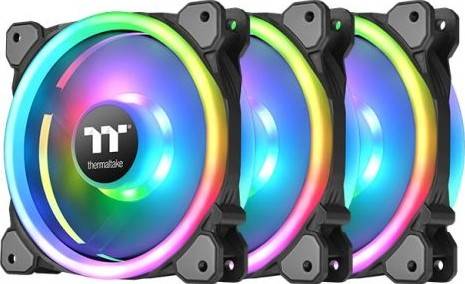 Thermaltake Trio 14 RGB Radiator Fan TT Premium Edition (3-Fan Pack), USB 2.0 connectors (9 Pin), Fan Rated Voltage 12 V & 5V, Hydraulic Bearing, Fan Speed 500 ~ 1500 R.P.M | CL-F077-PL14SW-A