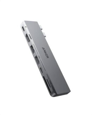 Anker 547 USB-C Hub 7-in-2, For MacBook, Up To 100W, 40 Gb/s Speed, MacBook's 2 USB-C Ports Into 1 Multi-function USB-C, 1 USB-C Data, 2 USB-A, 1 HDMI, 1 SD card slot, 1 MicroSD Card Slot | A8354HA1