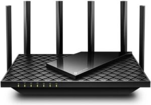 TP-Link Archer AXE75 AXE5400 Tri-Band Gigabit Wi-Fi 6E Router, 5378 Mb/s Speed, 6 Antenas, SuperSpeed USB 3.0, HomeShield Securty, OneMesh Compatible, 1xGigabit Ethernet WAN Port, Black | Archer AXE75