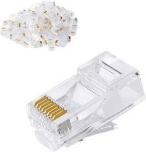 D-Link Cat6 UTP Modular Plugs, Phosphor Bronze Contact Terminal, Polycarbonate, 94V-2, Supports 4 Twisted Pairs, Meet Wiring Scheme, 3000 Pieces, Transparent | NPG-C61TRA501-100