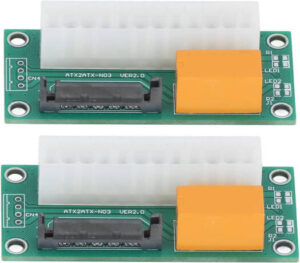 2 Pack of Power Supply Adapter, ATX 24 Pin to Molex 4Pin Connector, Dual Power Supply, SATA interface, Simple to Operate, Plug and Play, Made of High Quality Material | 2P-ATX24Pin