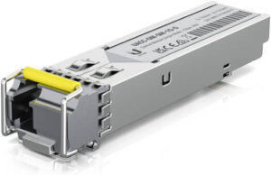 Ubiquiti 1 Gbps Bidirectional Single-Mode Optical Module, 1.25Gbps Data Transfer Rate, 1550nm TX Wavelength, 1310nm RX Wavelength, Up to 3Km Cable Distance, Yellow Latch | UACC-OM-SM-1G-S