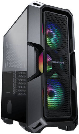 COUGAR MX440 Mesh RGB ATX Mid Tower PC Case, Temp Glass Panel, Superior Airflow, 3x120mm RGB Pre Inst Fans, Up to 360mm Radiator, USB 3.0 x 2, USB 2.0 / RGB Button, Black | CG-GC-MX440MESH-RGB-BLK