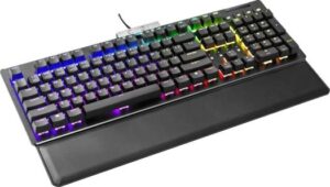 EVGA Z15 RGB Gaming Keyboard, RGB Backlit LED, Hot Swappable Mechanical Kailh Speed Silver Switches (Linear) | 821-W1-15US-KR