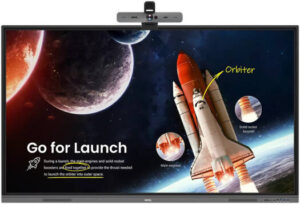 BenQ Essential Series 4K Education Interactive Display with BenQ DVY32 4K UHD Video Conference Camera, 75" IPS Display, Infrared Touch Technology, 8ms Response Time | RE7503 / DVY32