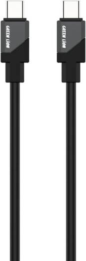 Green Lion Silicone Cable (USB-C to USB-C), 60W Fast Charging, 1M Length, Wide Compatibility, 480 Mbps Data Transfer Speed, Charge & Sync, Secure & safe, 10000 Bends - Black