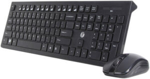 VCOM DK204 Wireless Keyboard Mouse Combo, 1200 DPI, 3 Key Number Mouse, 104 Keys Layout K/B, Up to 8m Working Distance, Waterproof, Black | DK204