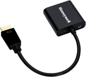 Honeywell 3-in-1 HDMI to VGA, 3.5mm Audio Jack & Micro USB Port, 1080p@60Hz HDMI & 6.75GB, VGA Resolution, Compatible with-LED, Laptop, Gaming Console etc-Black | HC000001/ADP/BLK