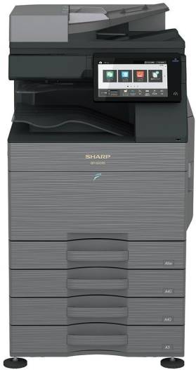 SHARP BP-50C26 MFP Color Laser Printer, 26 ppm Print Speed, Std 650 Max 6300 Sheets Paper Capacity, 128GB SSD, 1200 DPI, 10.1" Touch Display, Wireless LAN, Smart Scanning, Gray | BP-50C26