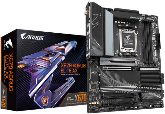 GIGABYTE X670 AORUS ELITE AX rev. 1.0 AM5 ATX Motherboard, AMD X670 Chipset, Dual CH 4x DDR5 DIMM,128GB Max Memory, Wi-Fi 6E, 2.5GbE LAN, 1 x PCI Express x16, 1 x M.2, 1x HDMI | X670-AORUS-ELITE-AX