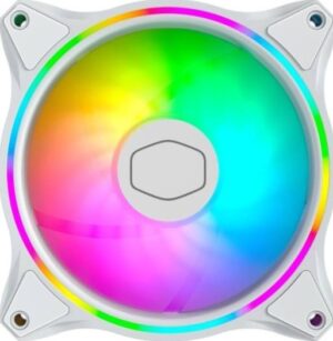 Cooler Master MasterFan MF120 Halo White Edition Duo-Ring Addressable RGB Lighting 120mm Fan | MFL-B2DW-18NPA-R1